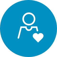 person with heart icon